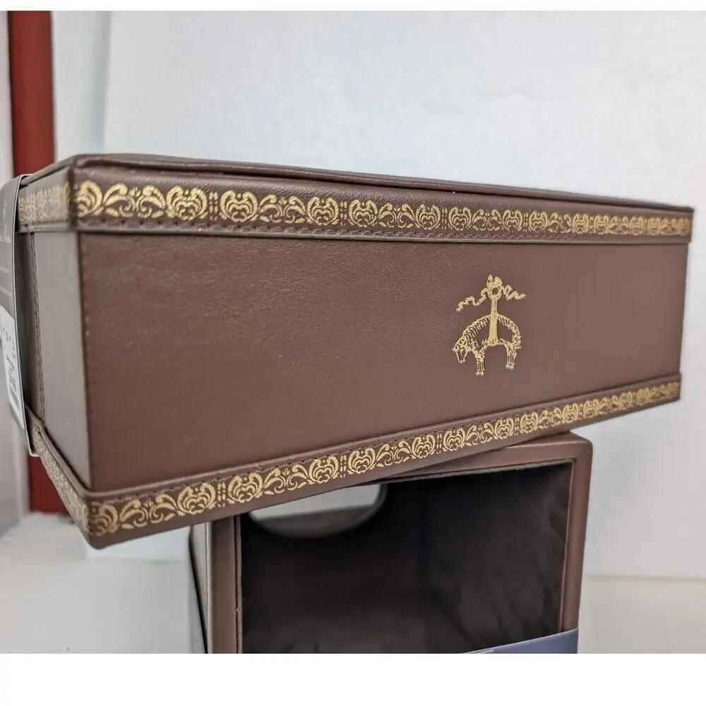Brooks Brothers Sheep Tissue Box Holder Leather Old Money Equestrian Preppy NWT